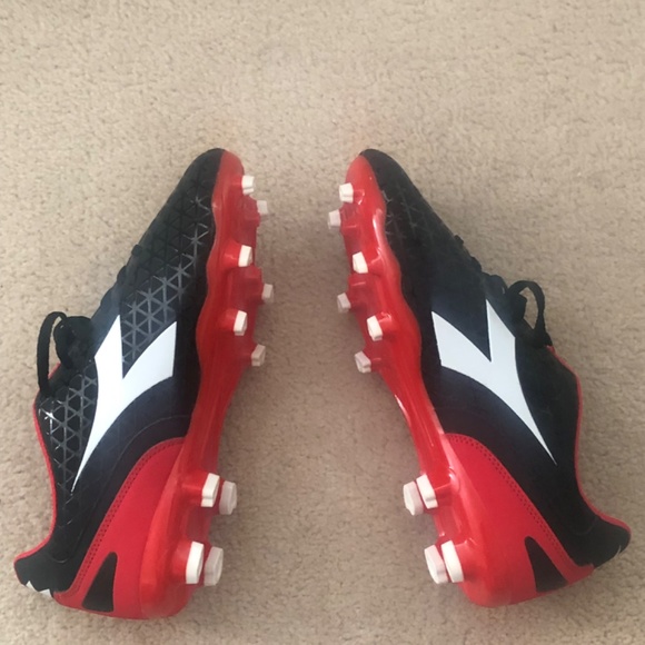 Diadora 288660 Blaze Men’s FG Black & Red Football Soccer boots - Size 8.5 US - Picture 5 of 7